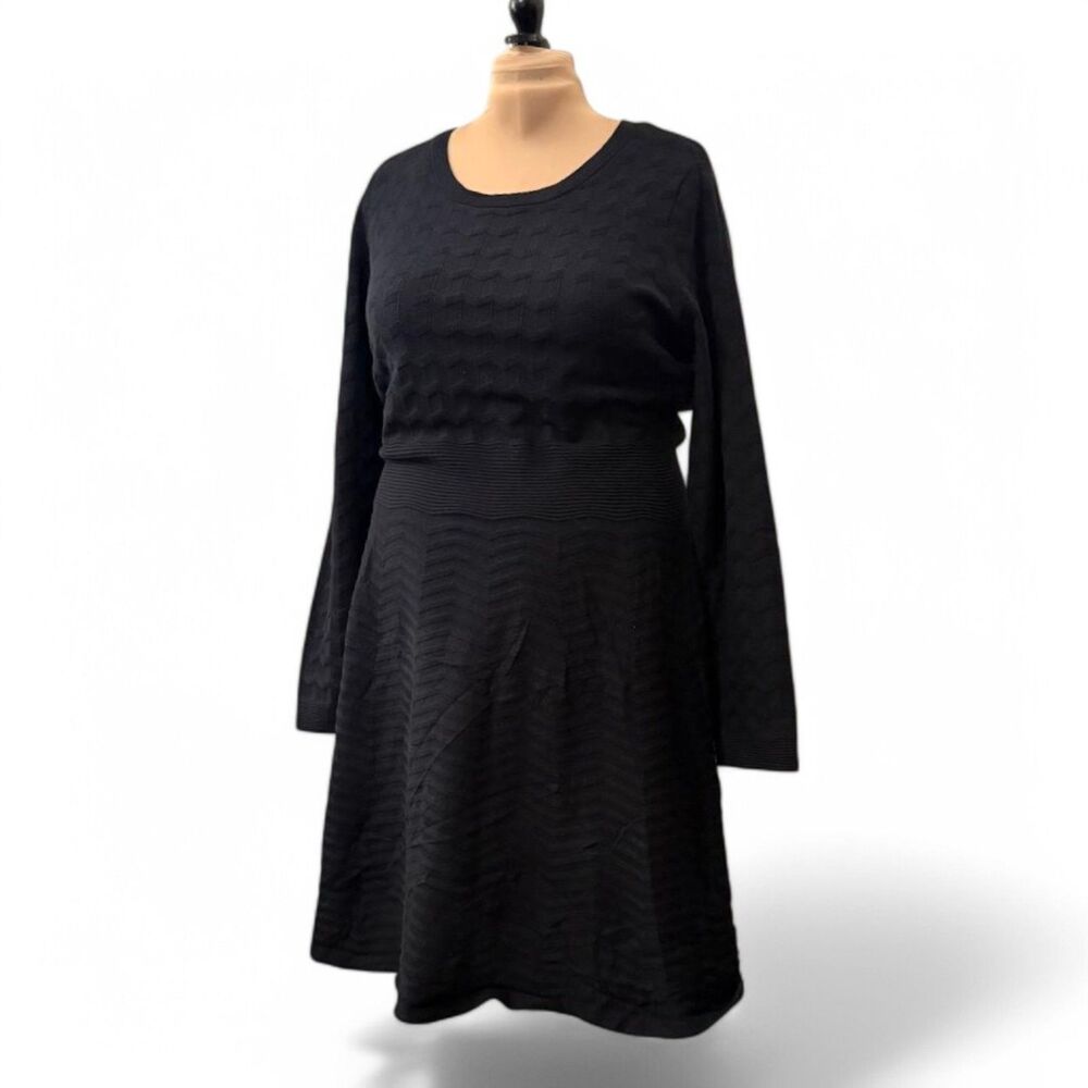 COVINGTON Woman Black Textured Sweater Dress, NWT! Size 2X